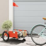 vidaXL Fietstrailer oxford stof en ijzer oranje, Verzenden, Nieuw