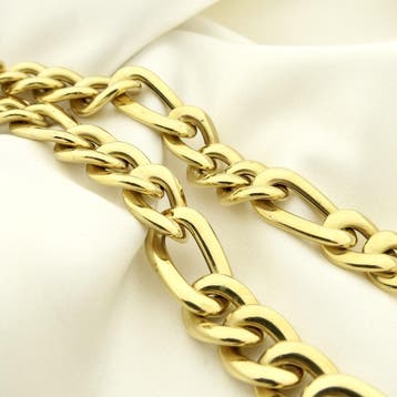 Gouden Figaro schakelketting, Ophalen of Verzenden, Gebruikt, Goud, Goud