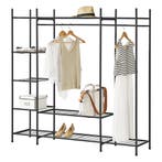 Kledingkast open kast zwart met 6 planken 150x150x40 cm, Verzenden, Nieuw