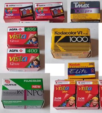Agfa, Kodak, Fuji 12x 35mm Films Ongebruikte fotofilm, Audio, Tv en Foto, Fotocamera's Analoog, Nieuw