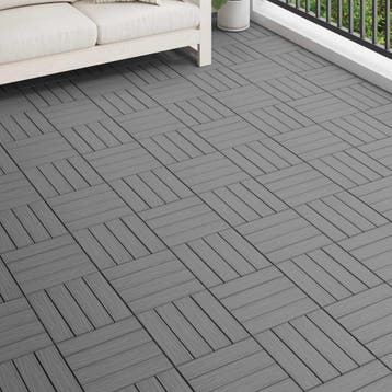 vidaXL Terras Tegel 3D-Design 11 st Grijs 30 x 30 cm WPC, Verzenden, Nieuw