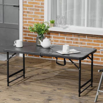 Outsunny Opvouwbare Campingtafel voor 4 Personen - In hoogte, Caravans en Kamperen, Verzenden, Nieuw
