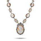 Halsketting - 14 karaat Geel goud, Antieke 14k witgouden, Sieraden, Tassen en Uiterlijk, Kettingen, Nieuw