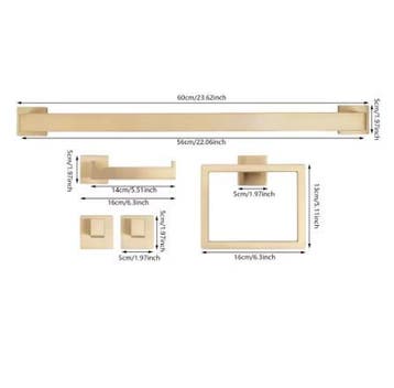 Roestvrijstalen Handdoekhouder Set – Wandmontage Goud, Verzenden, Nieuw