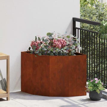 vidaXL Hoek Plantbak Roestkleurig 60 x 60 x 50 cm weervast, Tuin en Terras, Verzenden, Nieuw, Metaal, 60 tot 100 cm