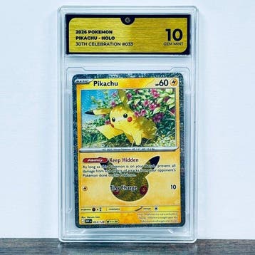 Pokémon Graded card - Pikachu 033 - 30th Anniversary –, Nieuw