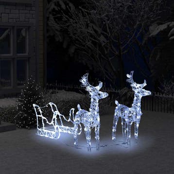vidaXL Kerstversiering rendieren en slee 160 LEDs 130 cm, Diversen, Kerst, Verzenden, Nieuw