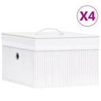vidaXL Opbergboxen 4 st bamboe wit, Huis en Inrichting, Woonaccessoires | Kisten, Verzenden, Nieuw