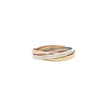 Tricolour gouden trinity ring 18 karaat, Verzenden, Zo goed als nieuw, Goud