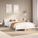 vidaXL Bedframe zonder matras massief grenenhout wit 120x200, Huis en Inrichting, Slaapkamer | Bedden, Verzenden, Wit, Nieuw, Twijfelaar