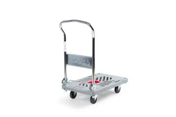 RuXXac Dandy plateauwagen met inklapbare duwbeugel - Grijs -, Verzenden