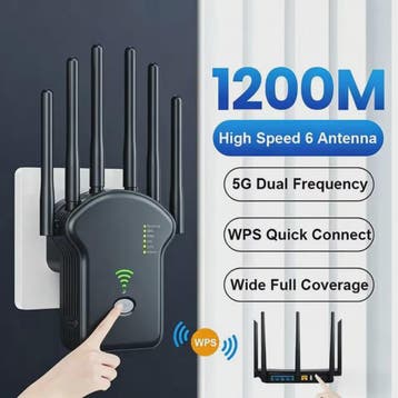 Krachtige WiFi Repeater 1200Mb/s Dual Band (2.4G/5GHz) - Ver, Verzenden, Nieuw