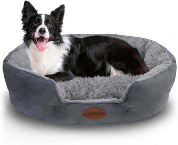 Hondenmand - Hondenkussen - Hondenbed - Grijs - 63x53 cm - N, Dieren en Toebehoren, Hondenmanden, Verzenden, Zo goed als nieuw