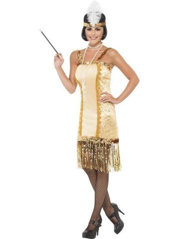 Charleston flapper kostuum goud, Kleding | Dames, Ophalen of Verzenden, Nieuw