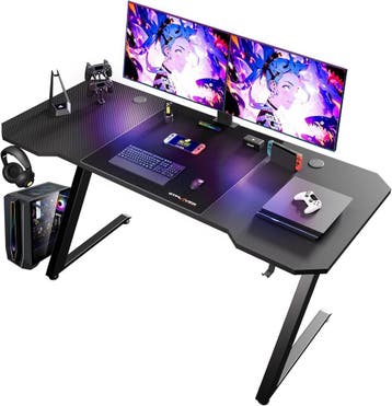 Gaming bureau - Gaming desk - Gaming tafel - 120x60 cm - Zwa, Verzenden, Zo goed als nieuw