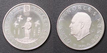 Norvège Norway Km 432 50 Kroner 1991 1994 Lillehammer Oly.., Verzenden