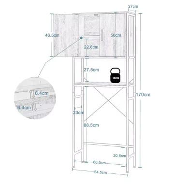 Wasmachinekast met Verstelbare Plank voor Badkamer, Huis en Inrichting, Verzenden, Nieuw