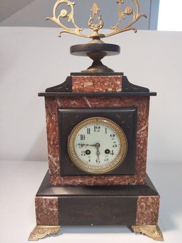 Pendule Napoleon III - Verguld brons, Hars - 1850-1900 -, Antiek en Kunst, Antiek | Klokken