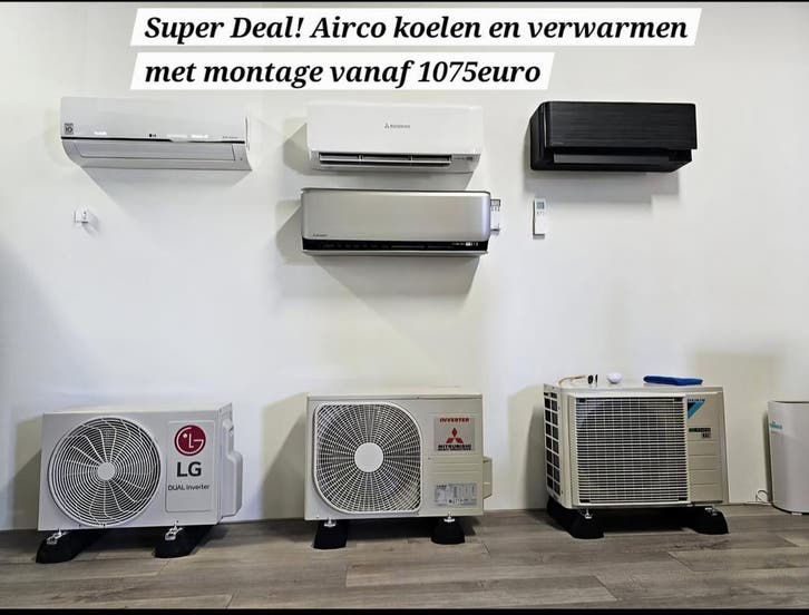 Airco monteur/installatie,split Airco unit inclusief montage, Witgoed en Apparatuur, Airco's, 100 m³ of groter, Koelen en Ontvochtigen