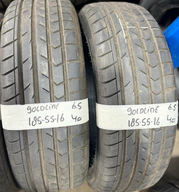 2x 185-55-16 Goldline Zomer 2x 6.5mm €40 Per Band 185 55 16, Auto-onderdelen, Banden en Velgen, Ophalen, Gebruikt, 16 inch, 185 mm