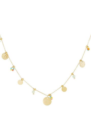 Color pop coins ketting (Hangerkettingen, Kettingen), Verzenden, Nieuw, Zilver, Overige materialen