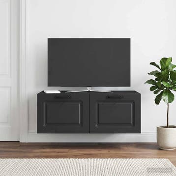 vidaXL Wandbeugel TV-kast Zwart 78,5 x 41 x 30 cm Bewerkt, Minder dan 50 cm, Verzenden, Nieuw, Minder dan 100 cm
