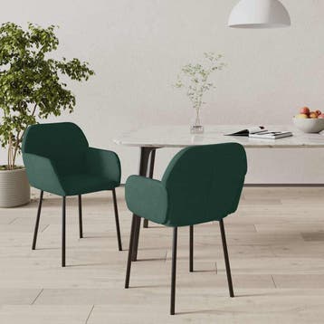 vidaXL Eetkamerstoelen 2 st fluweel donkergroen, Huis en Inrichting, Stoelen, Verzenden, Nieuw