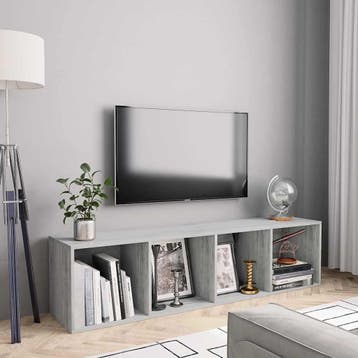 vidaXL Boekenkast/tv-meubel 143x30x36 cm betongrijs, Huis en Inrichting, Verzenden, Nieuw