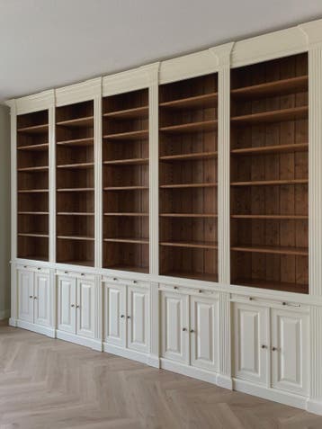 Boekenkasten op Maat gemaakt Bibliotheekkasten Massief Hout, Overige materialen, Met lade(s), Nieuw, 200 cm of meer