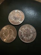 Frankrijk. 50 Francs 1974/1978 Hercule (lot of 3 silver