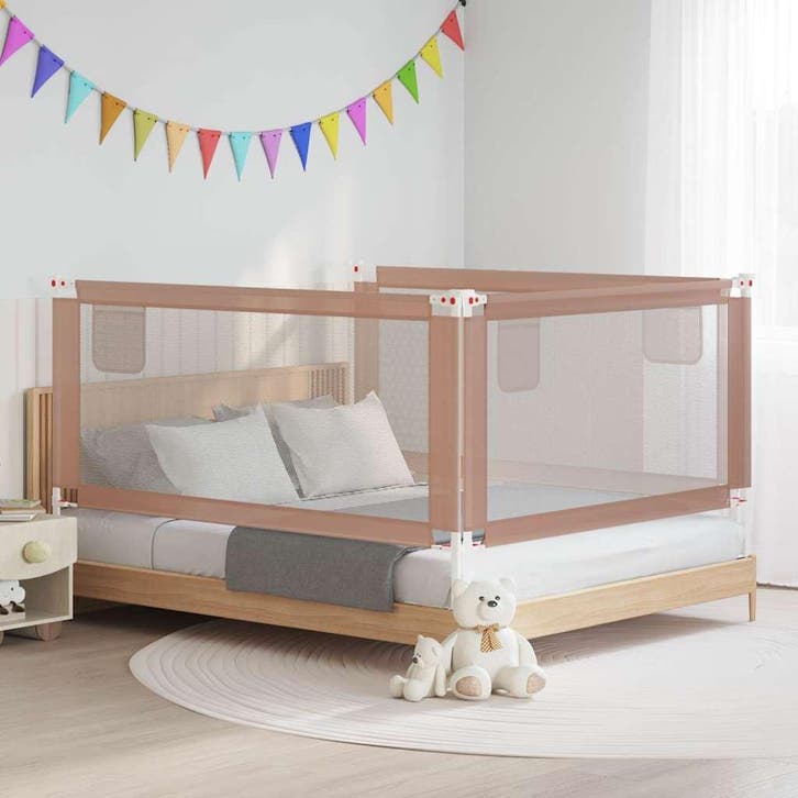vidaXL Bedhekje peuter 180x25 cm stof taupe, Kinderen en Baby's, Traphekjes, Nieuw, Verzenden