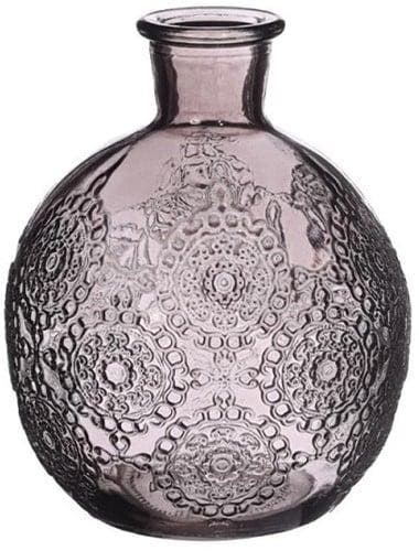 Gekleurd glazen flesje bologna vaasje kandelaar soft grey, Hobby en Vrije tijd, Knutselen, Nieuw, Ophalen of Verzenden