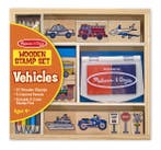 Melissa & Doug  Houten Stempelset Voertuigen, Ophalen of Verzenden, Nieuw