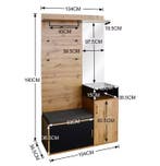 Gangkastset 105×40×191,5 cm – Schoenenkast, Bank en Kapstok, Huis en Inrichting, Woonaccessoires | Kapstokken, Verzenden, Nieuw