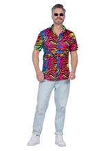Party Blouse Heren Neon Zebra, Ophalen of Verzenden, Nieuw
