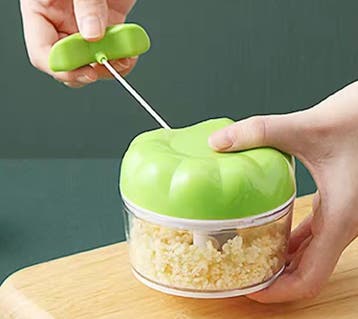 Mini handmatige knoflook - en groentechopper met trekkoord, Verzenden, Nieuw