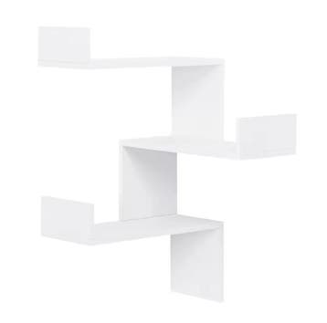 Witte Hoekplank met 3 Niveaus – Zwevend Wandrek 73 cm, Verzenden, Nieuw
