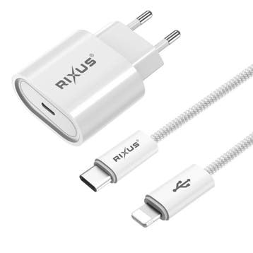 Rixus RXHC30L snellader USB-C naar Lightning-kabel 1,8 m 30, Verzenden, Nieuw