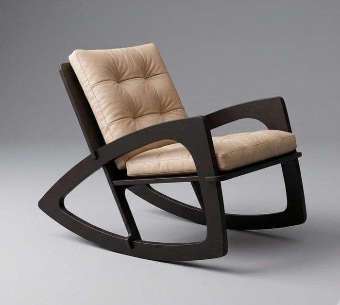 Laremon - Stoel - Hout, Multiplex, vegan leer, Leder -, Antiek en Kunst, Kunst | Designobjecten