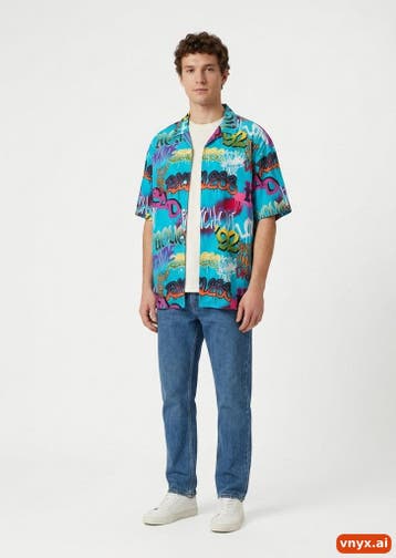 FSBN Casual overhemden Heren maat L Turquoise Vintage, Ophalen of Verzenden, Nieuw, FSBN