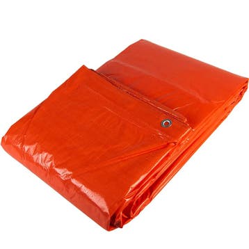 4x6 oranje 100gr afdekzeil met zeilringen - bouwzeil, Ophalen of Verzenden, Nieuw, 15 m² of meer, Zeil