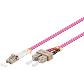 Glasvezelkabel duplex OM4 50/125 LC-SC 1 M, Ophalen of Verzenden, Nieuw