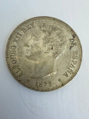 Spanje. Alfonso XII (1874-1885). 5 Pesetas 1875 *75 DEM