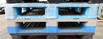 Kunststof Pallet, B120 x D100 x H17cm, blauw, Gebruikt