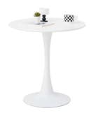 Ronde eettafel 70 cm wit met MDF blad en tulpenvoet, Huis en Inrichting, Tafels | Bijzettafels, Verzenden, Nieuw