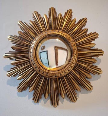 Maison namuroise - Wandspiegel - Hars - Convexe zonnespiegel, Antiek en Kunst, Curiosa en Brocante