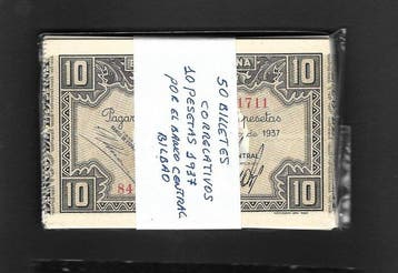 Spanje. - 50 x 10 Pesetas - 1937 - Banco de España, Bilbao -