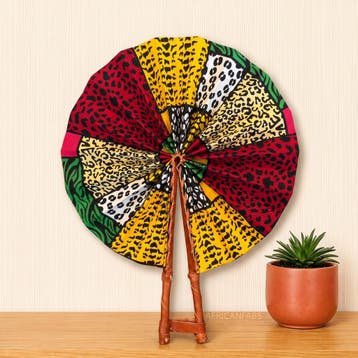 Afrikaanse handwaaier - Ankara print waaier - Multicolor Sim, Ophalen of Verzenden, Nieuw