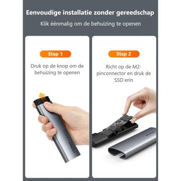 Cabletime – SSD Externe behuizing – NVMe M.2 SSD PCI - USB-C, Computers en Software, Harde schijven, SSD, Nieuw, Ophalen of Verzenden