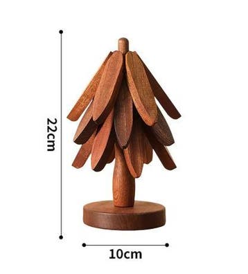 Houten Boomvorm Onderzetterset met Standaard voor Pannen, Antiek en Kunst, Verzenden